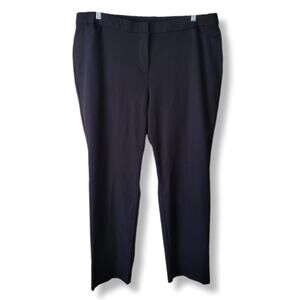 Chicos Women Black Straight Leg Pants 3.5 XL 18 Career Classic Work Office Chic